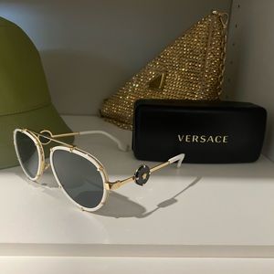 VERSACE White Aviator Sunglasses